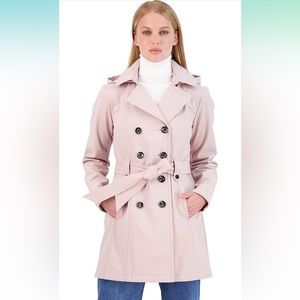 💜4/$40 Pale Pink Soft Shell Trench Raincoat